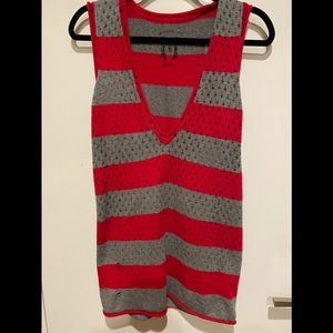 Cashmere/cotton destroyed sweater tunic